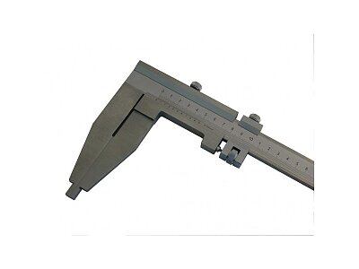 Vernier caliper 800/125mm, fine adjustment, reading 0,02mm, DIN 862, monoblok