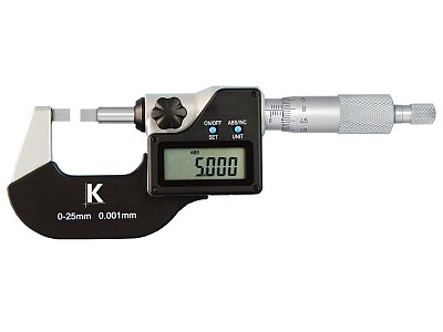 Blade micrometer digital 0-25mm, reading 0,001mm, DIN 863